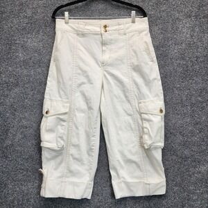 Maeve Anthropologie Women's Cargo Capri Cropped Utility Pants Cotton Size 8